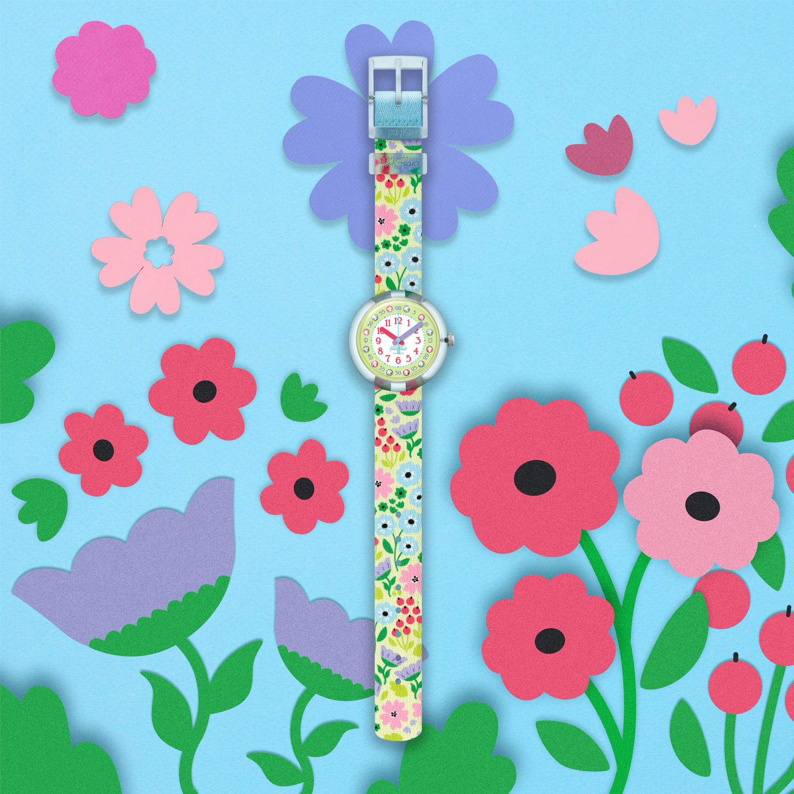 Reloj FLIK FLAK FLOWER POWER ZFPNP109 Niños Celeste