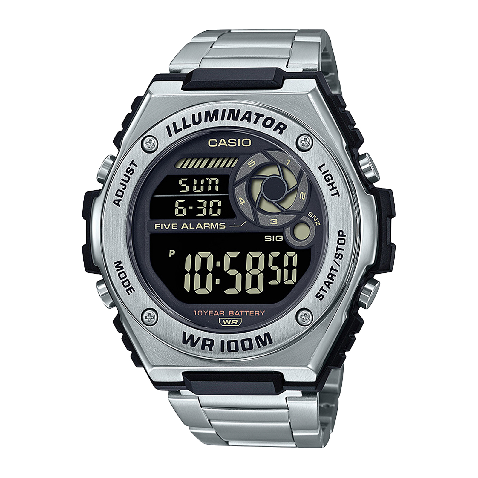 Reloj CASIO MWD-100HD-1B Resina/Acero Hombre Plateado