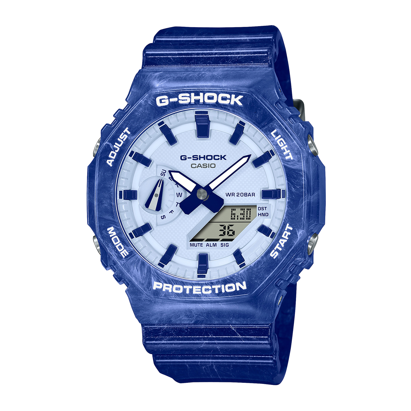 Reloj G-SHOCK GA-2100BWP-2A Carbono/Resina Hombre Azul