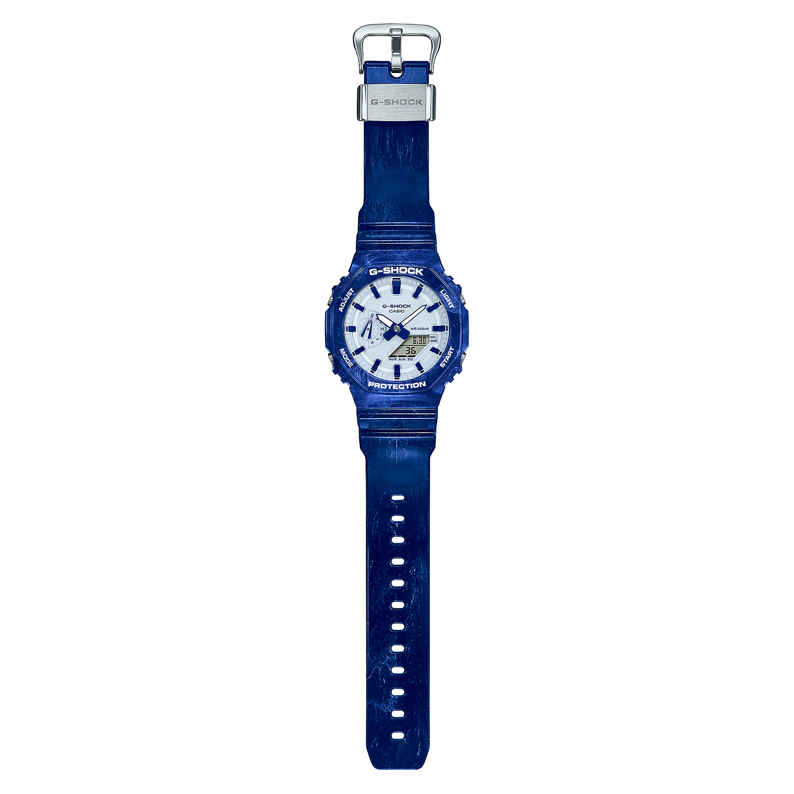 Reloj G-SHOCK GA-2100BWP-2A Carbono/Resina Hombre Azul