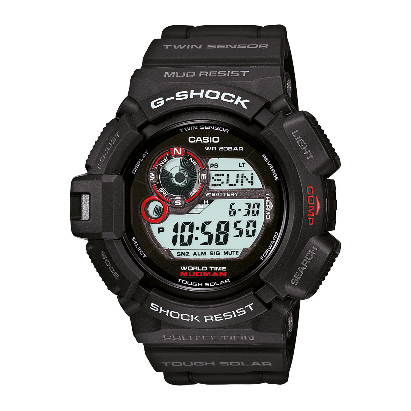 Reloj G-SHOCK G-9300-1D Resina/Aluminio Hombre Negro