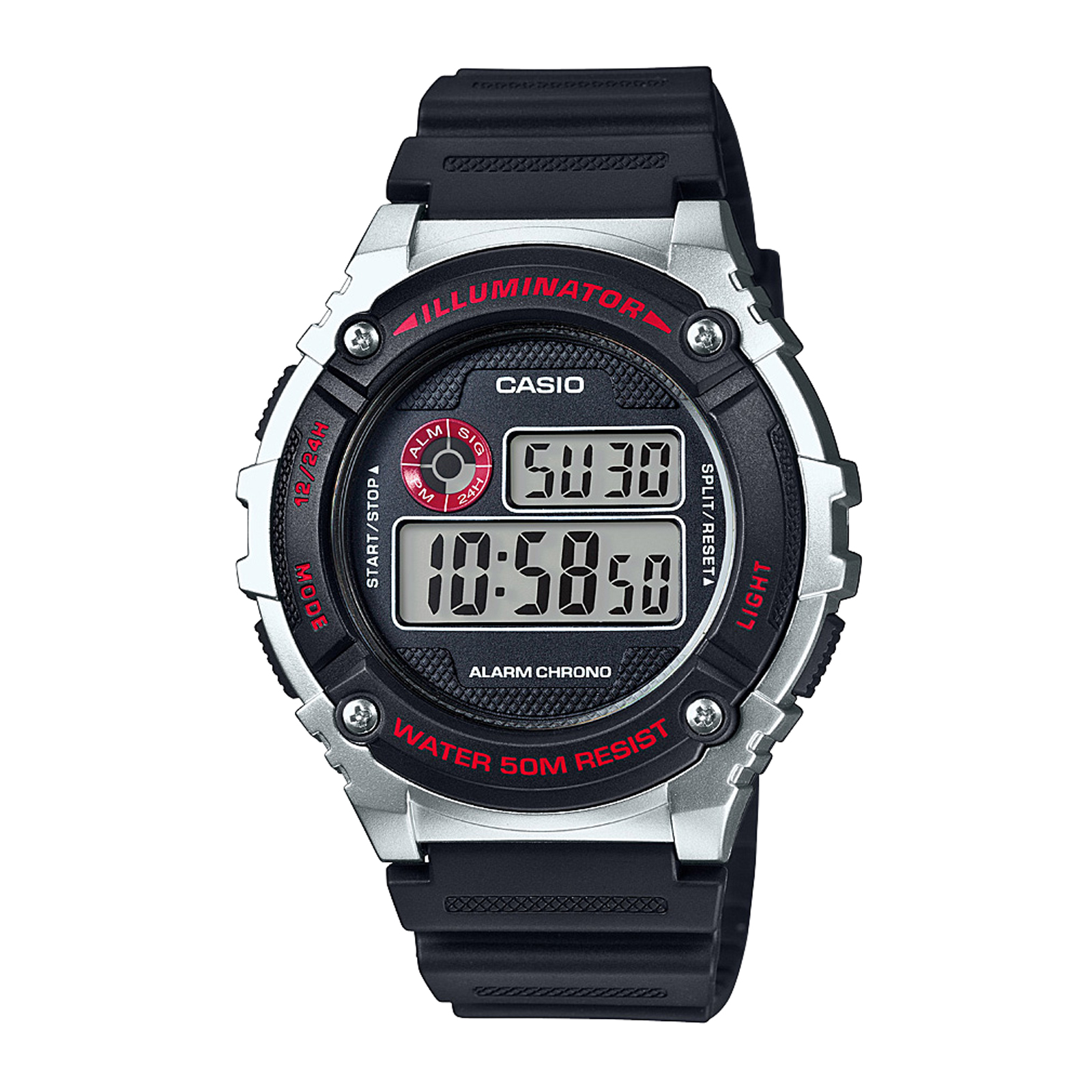 Reloj CASIO W-216H-1C Resina Hombre Negro