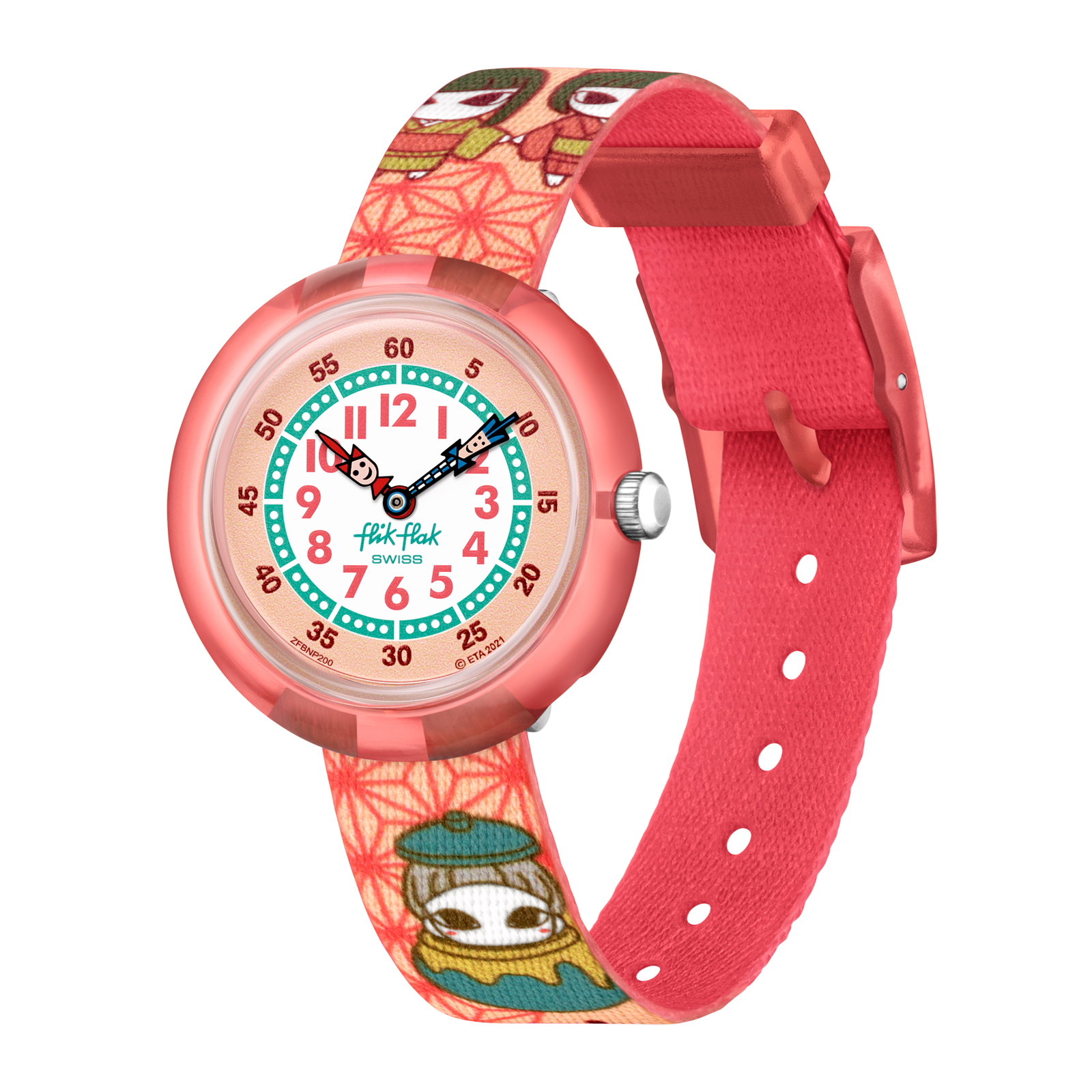 Reloj FLIK FLAK ZASHIKI-WARASHI ZFBNP200 Niños Naranja