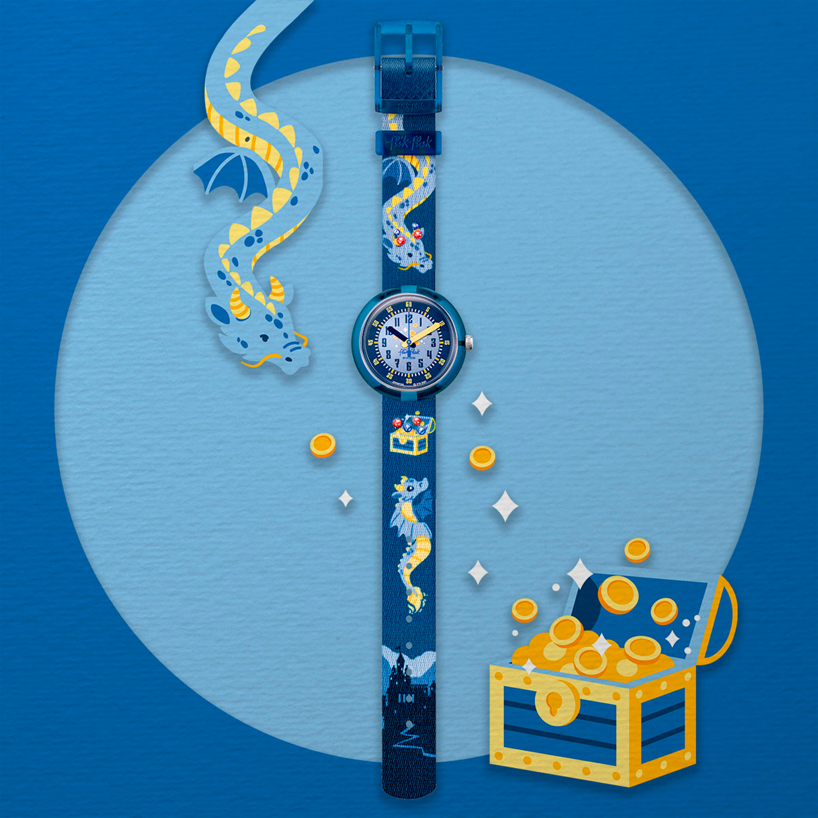 Reloj FLIK FLAK LOVER OF DRAGONS ZFPNP125 Niños Azul