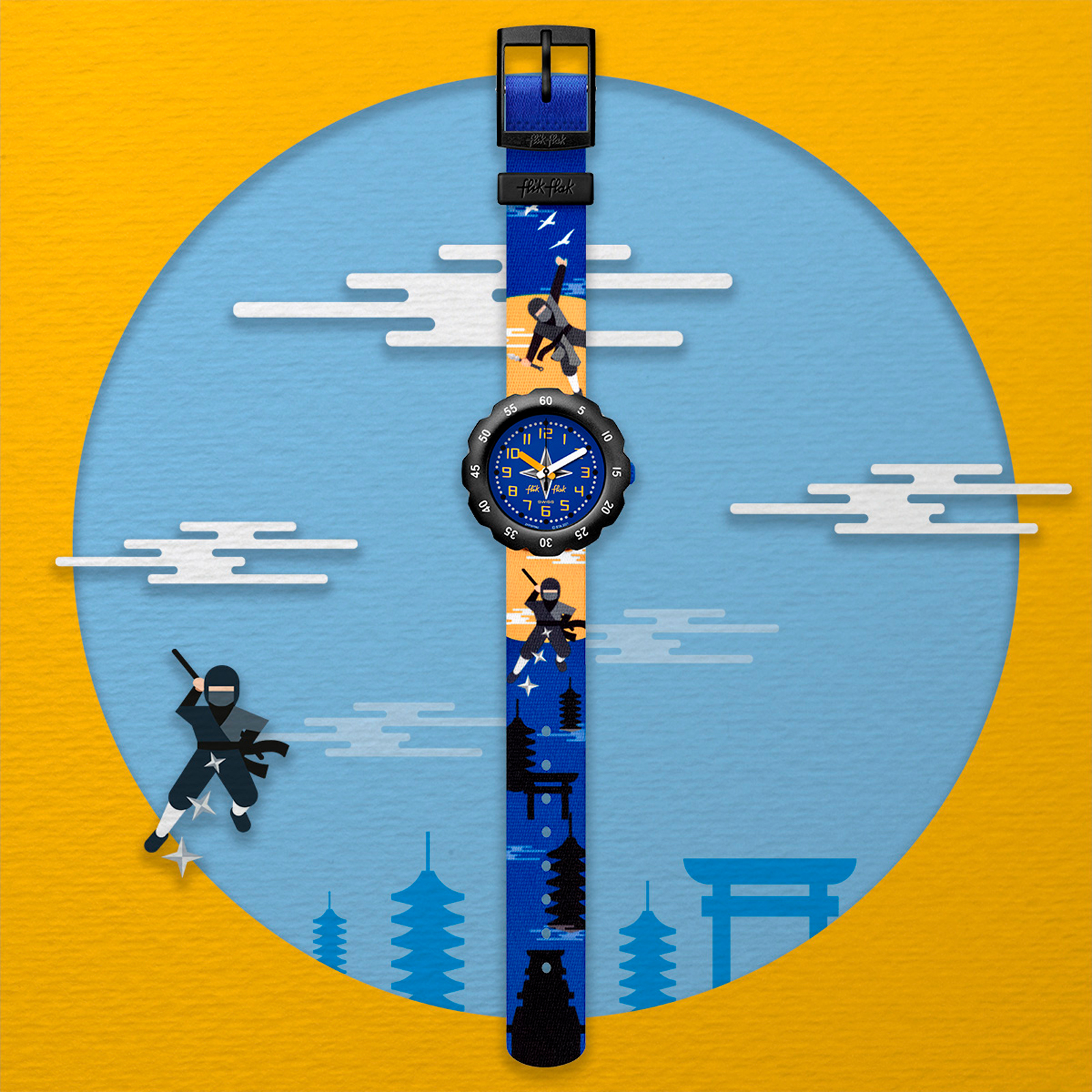 Reloj FLIK FLAK NINJAMAZING ZFPSP062 Niños Negro