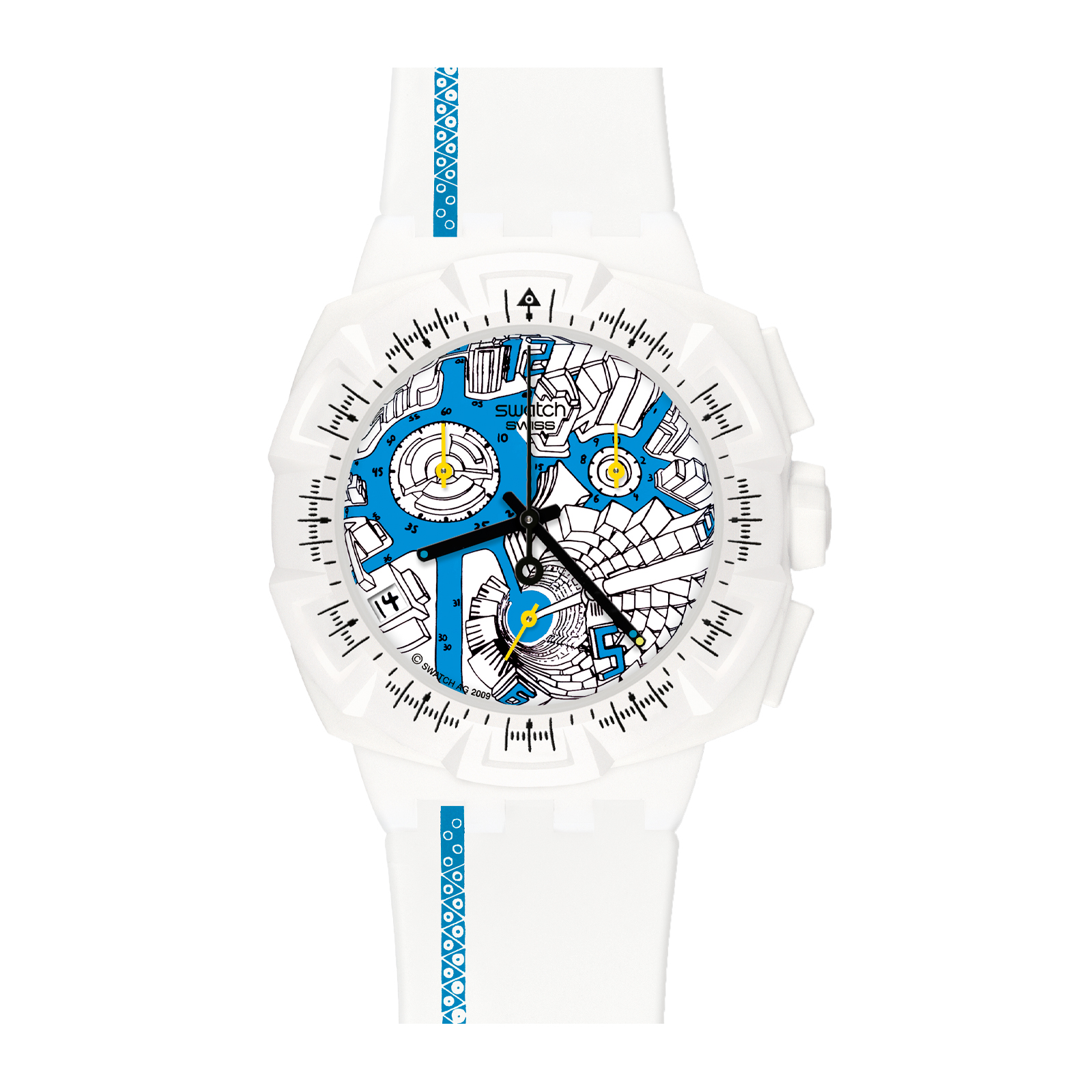 Reloj SWATCH STREET MAP AZURE SUIW412 Blanco