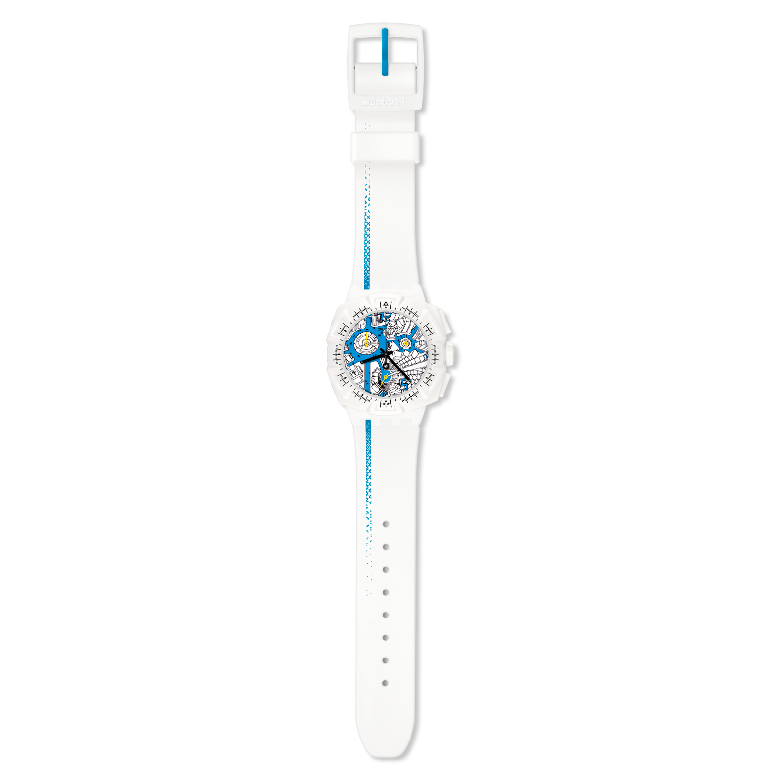 Reloj SWATCH STREET MAP AZURE SUIW412 Blanco