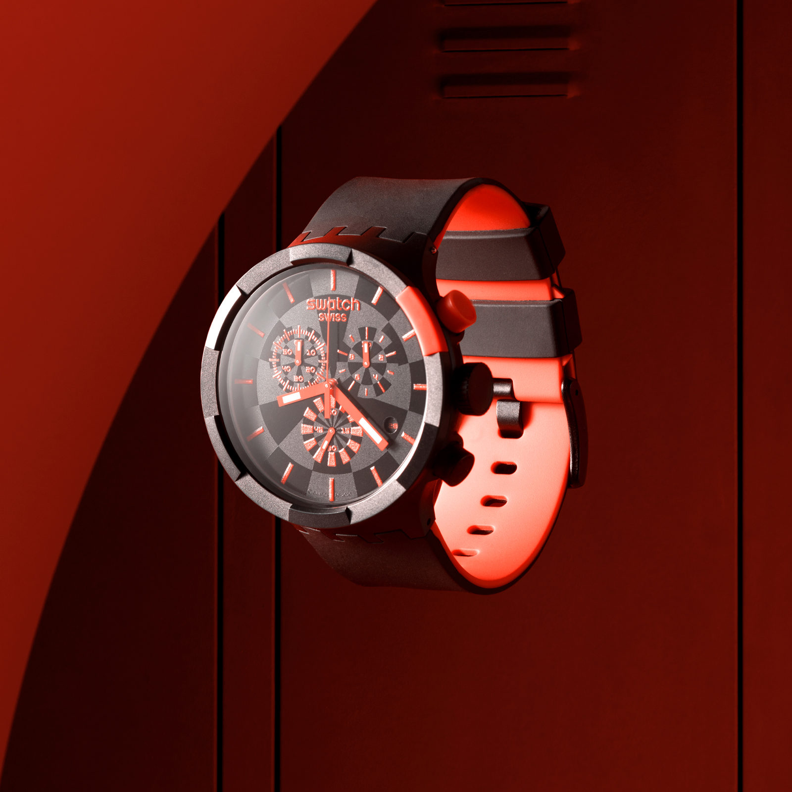Reloj SWATCH CHECKPOINT RED SB02B402 Negro