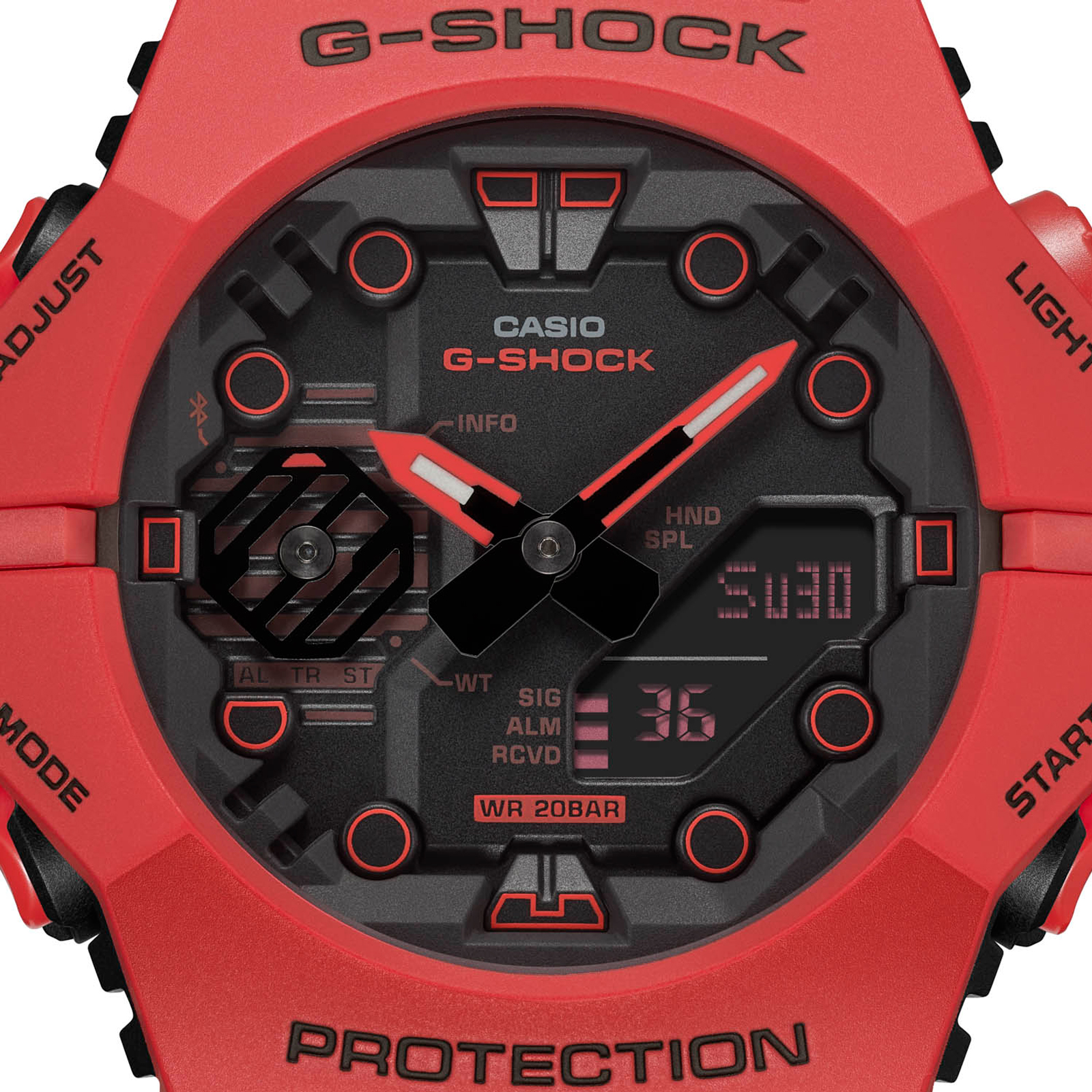 Reloj Hombre Casio GA-B2100BNR-1AER G-Shock Smartphone Link. Negro y Rojo.