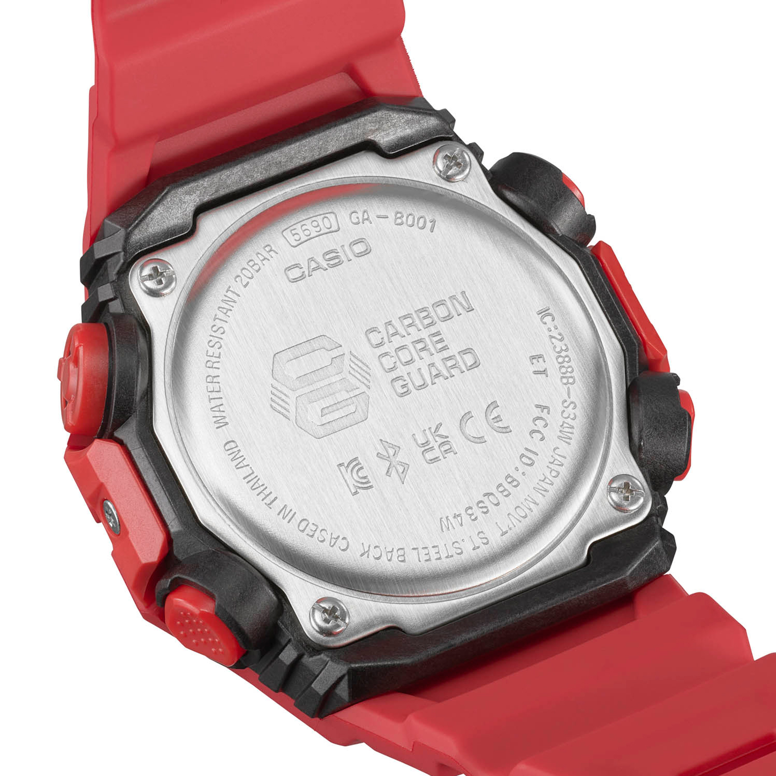 Reloj G-SHOCK GA-B001-4A Carbono/Resina Hombre Rojo