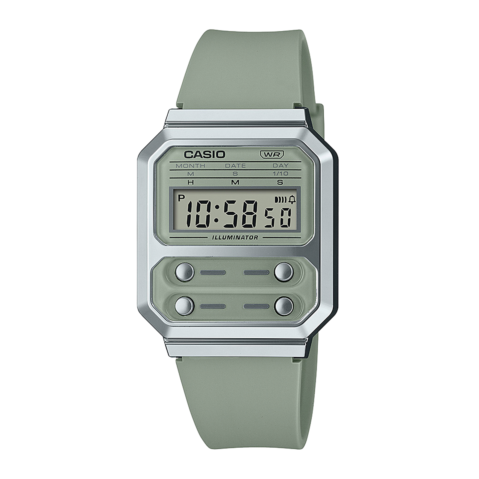 práctica Estrecho Búho Reloj CASIO A100WEF-3A Resina Unisex Plateado - Btime