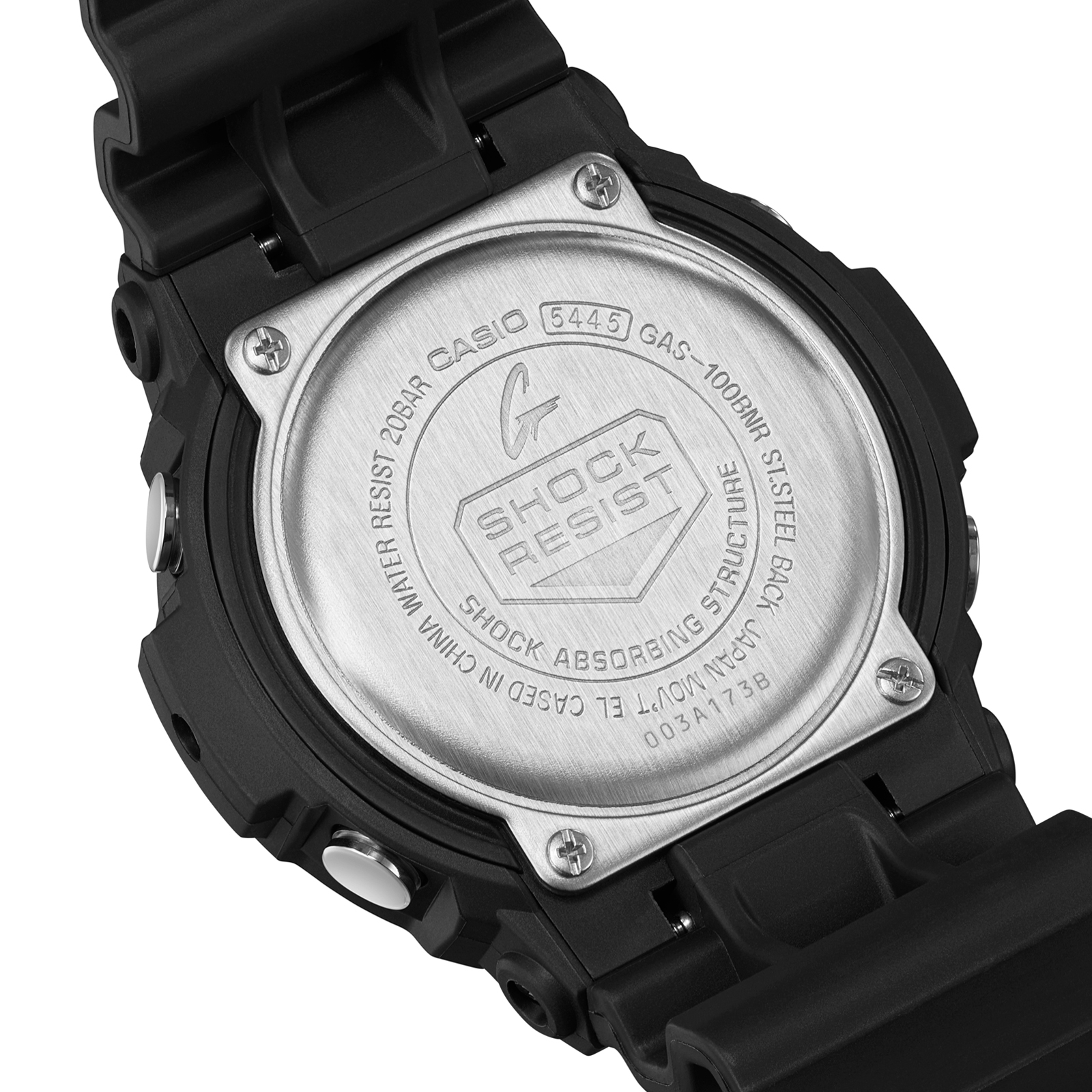 Reloj G-SHOCK GAS-100BNR-1A Resina/Aluminio Hombre Negro