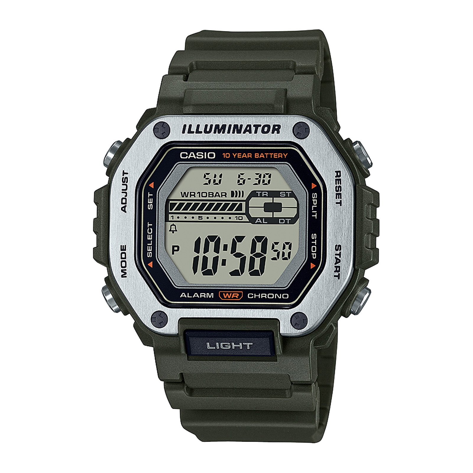 Reloj CASIO MWD-110H-3A Resina/Acero Hombre Verde/plateado