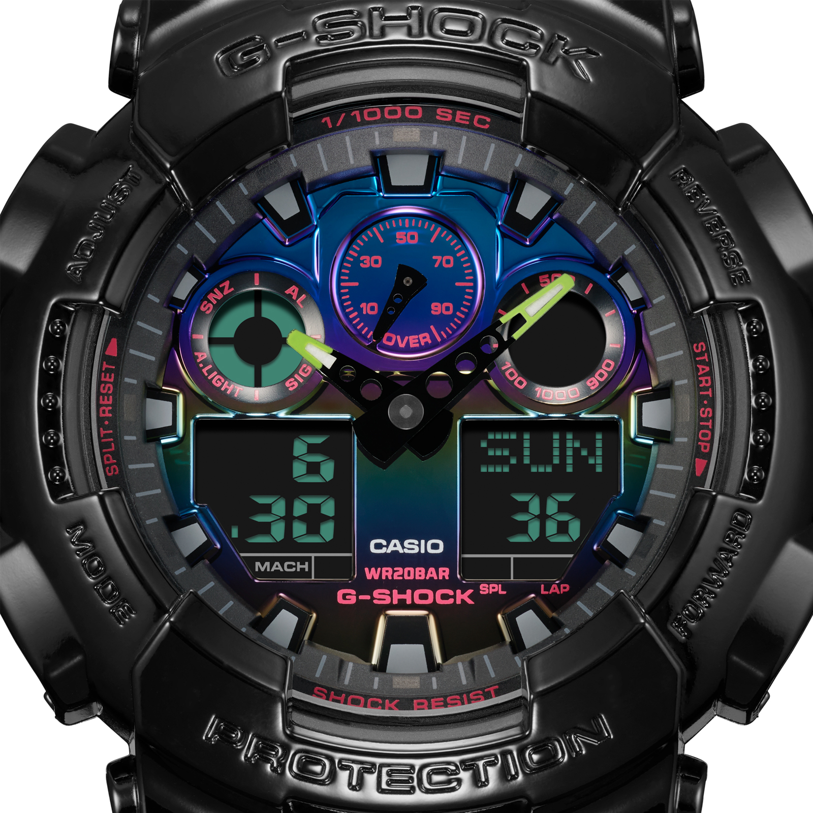 Reloj G-SHOCK GA-100RGB-1A Resina Hombre Negro