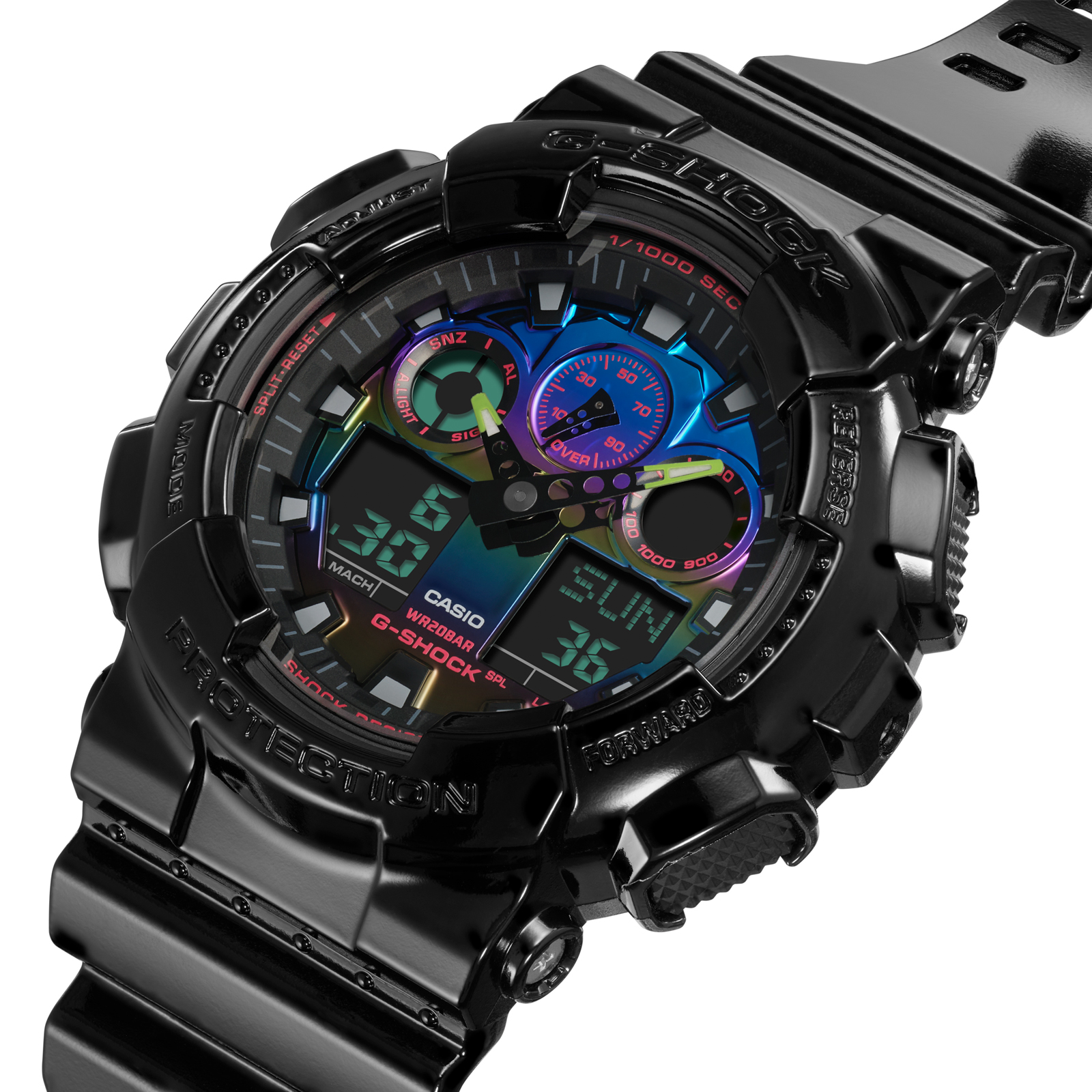 Reloj G-SHOCK GA-100RGB-1A Resina Hombre Negro