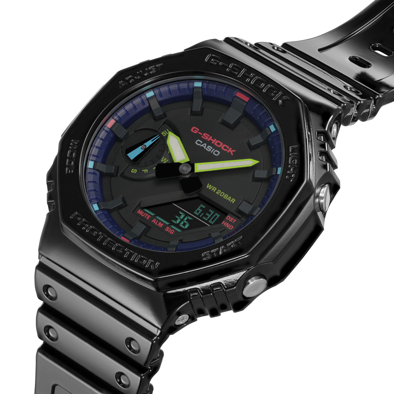 Reloj G-SHOCK GA-2100RGB-1A Carbono/Resina Hombre Negro