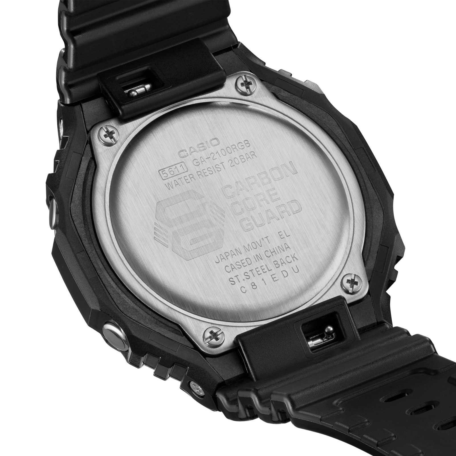 Reloj G-SHOCK GA-2100RGB-1A Carbono/Resina Hombre Negro