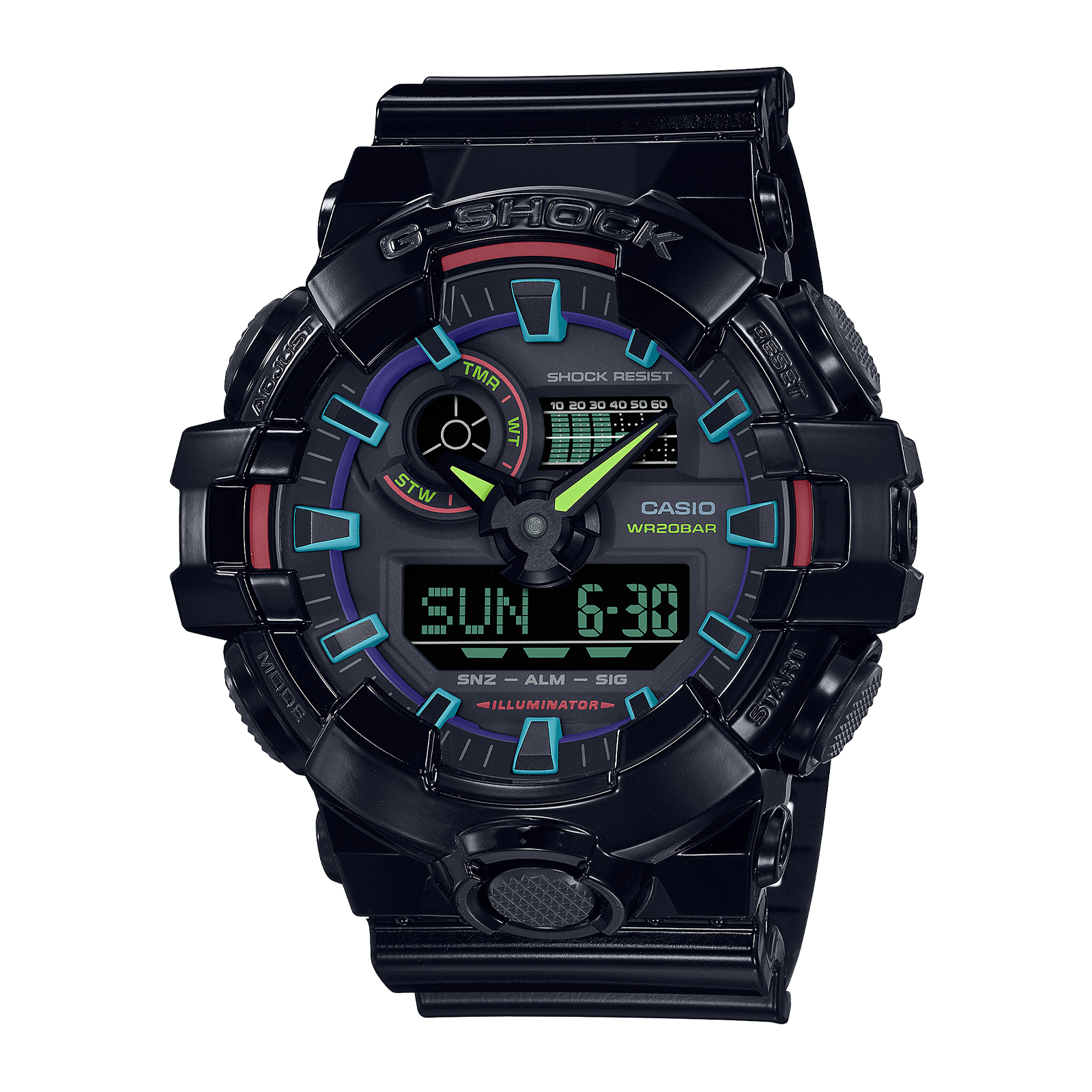 Reloj G-SHOCK GA-700RGB-1A Resina Hombre Negro