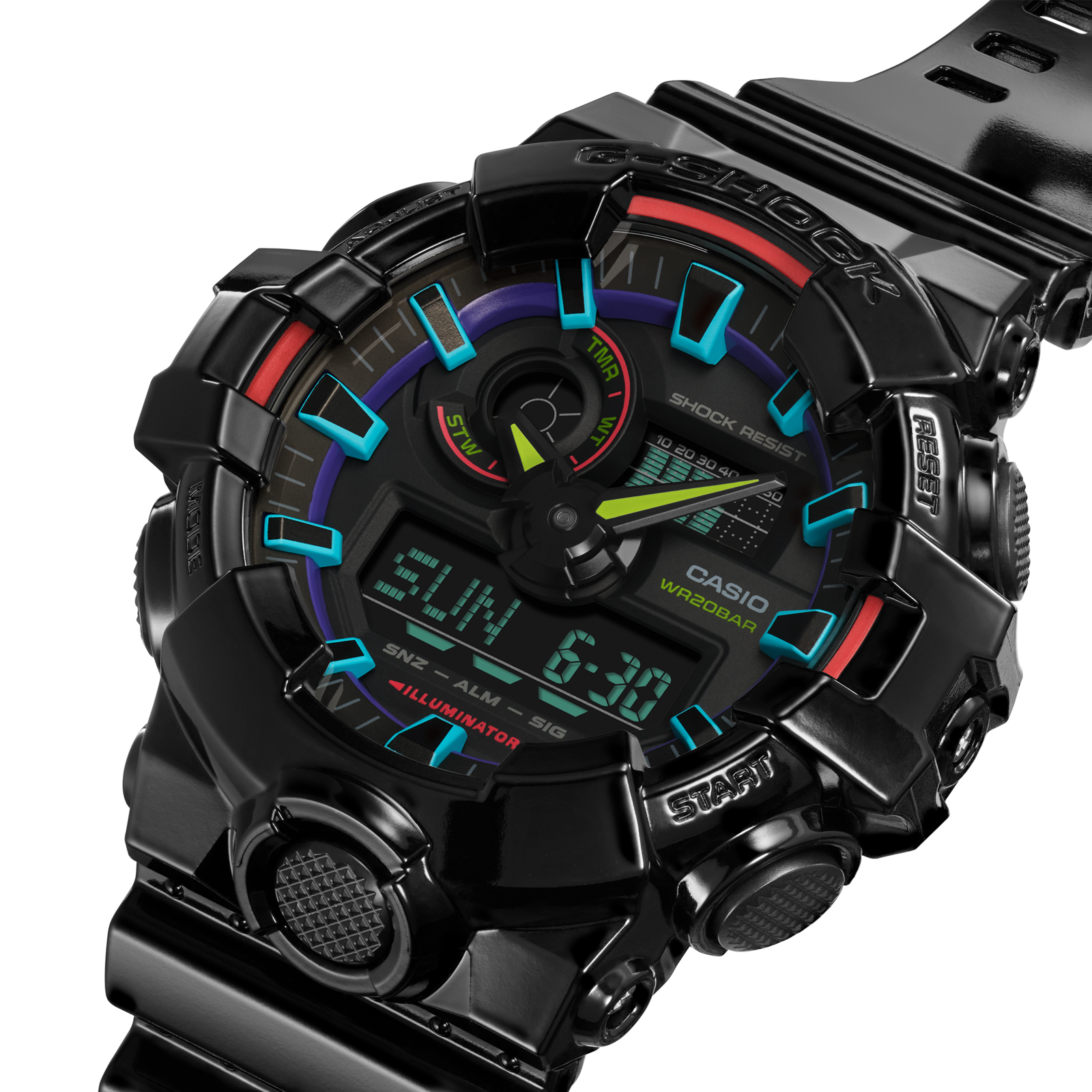 Reloj G-SHOCK GA-700RGB-1A Resina Hombre Negro