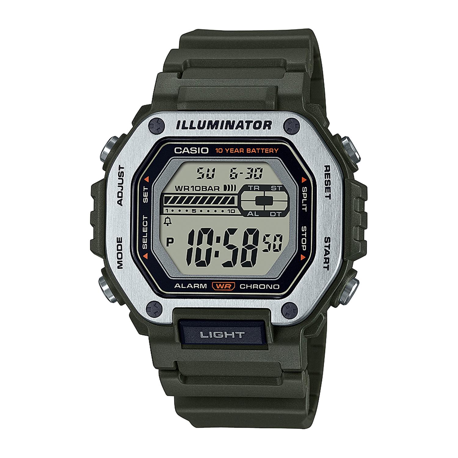 Reloj CASIO MWD-110H-3A Resina/Acero Hombre Verde/Plateado