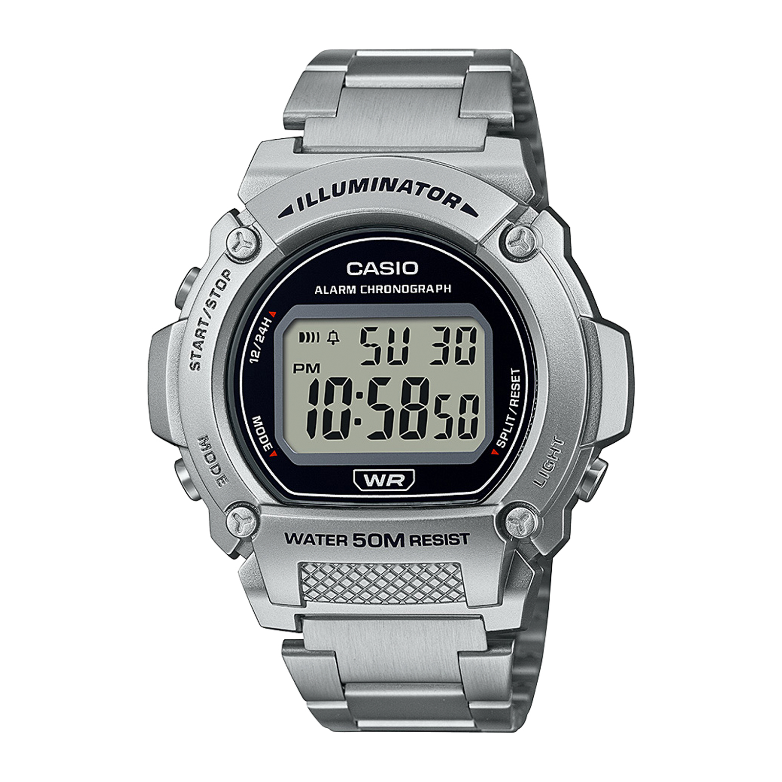 Reloj CASIO W-219HD-1A Resina Hombre Plateado
