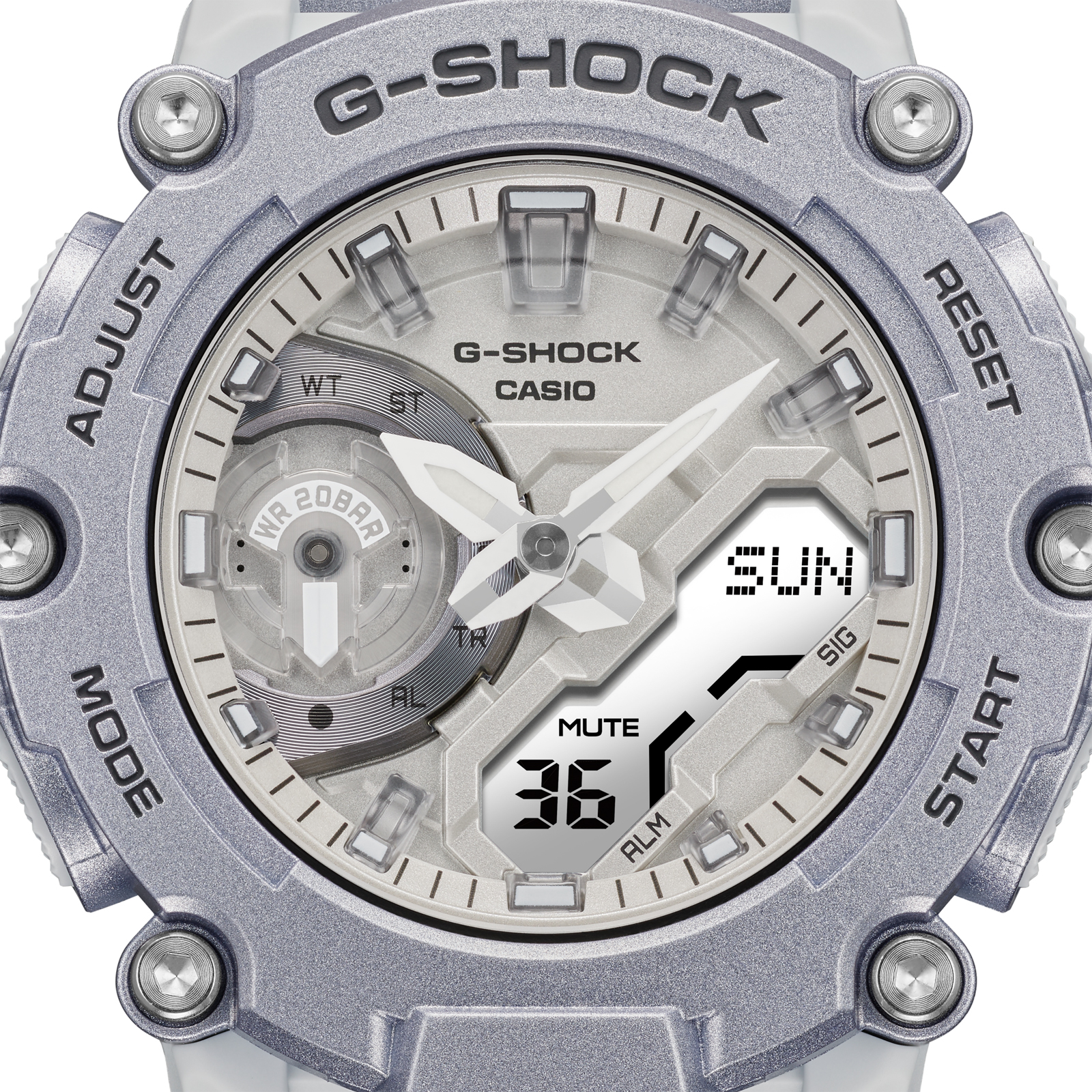 Reloj G-SHOCK GA-2200FF-8A Carbono/Resina Hombre Plateado