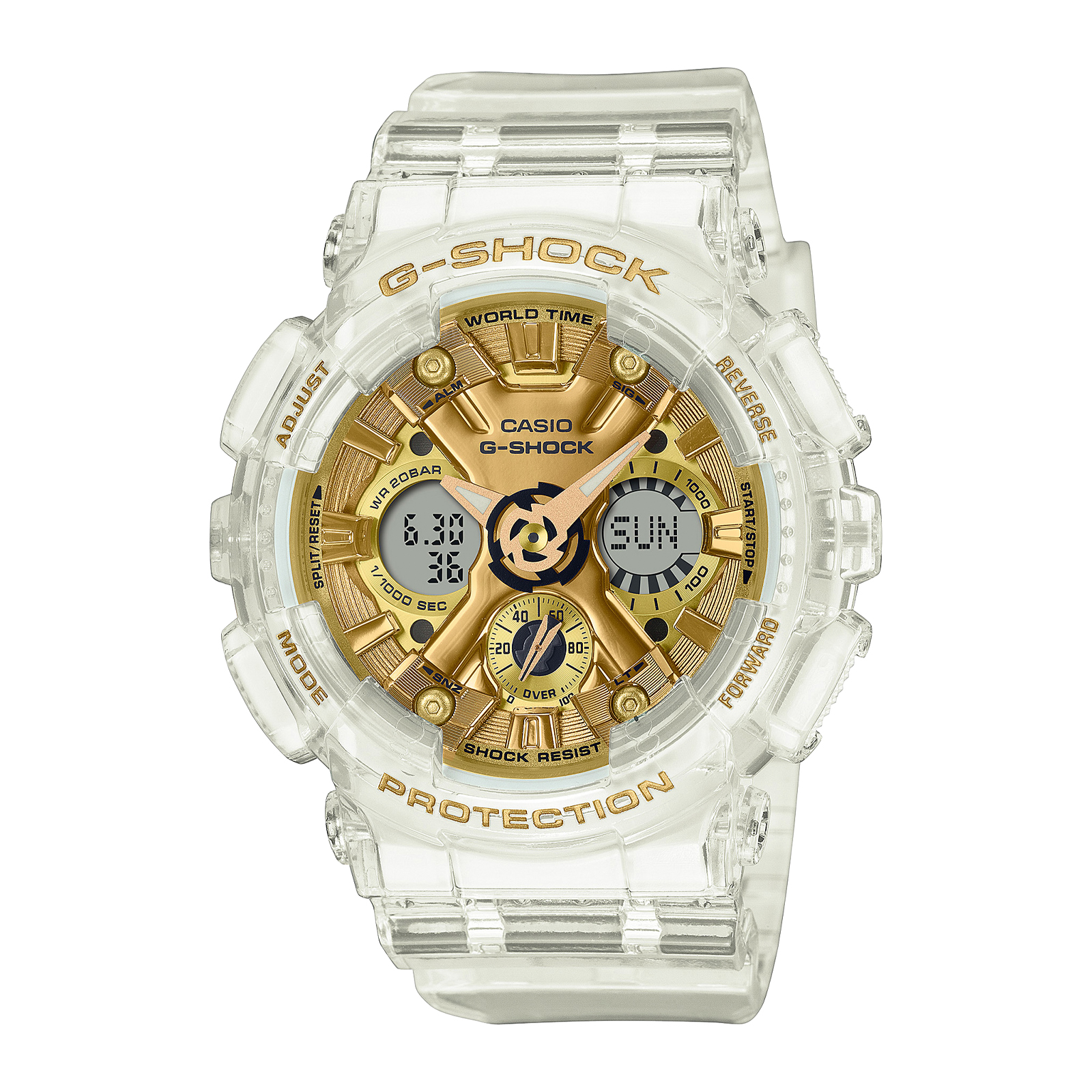 CASIO G Shock Reloj de cuarzo de acero inoxidable para mujer con correa de  resina, rosa, 29 (Modelo: GMA-S120MF-4ACR), Melocotón/oro rosa