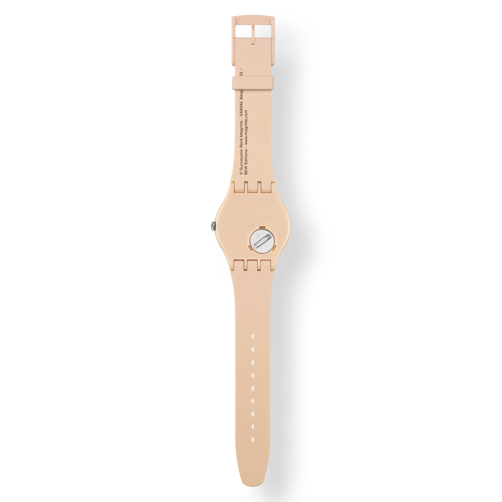 Reloj SWATCH LA TRAHISON DES IMAGES BY RENE MAGRITTE SO29Z124 Beige