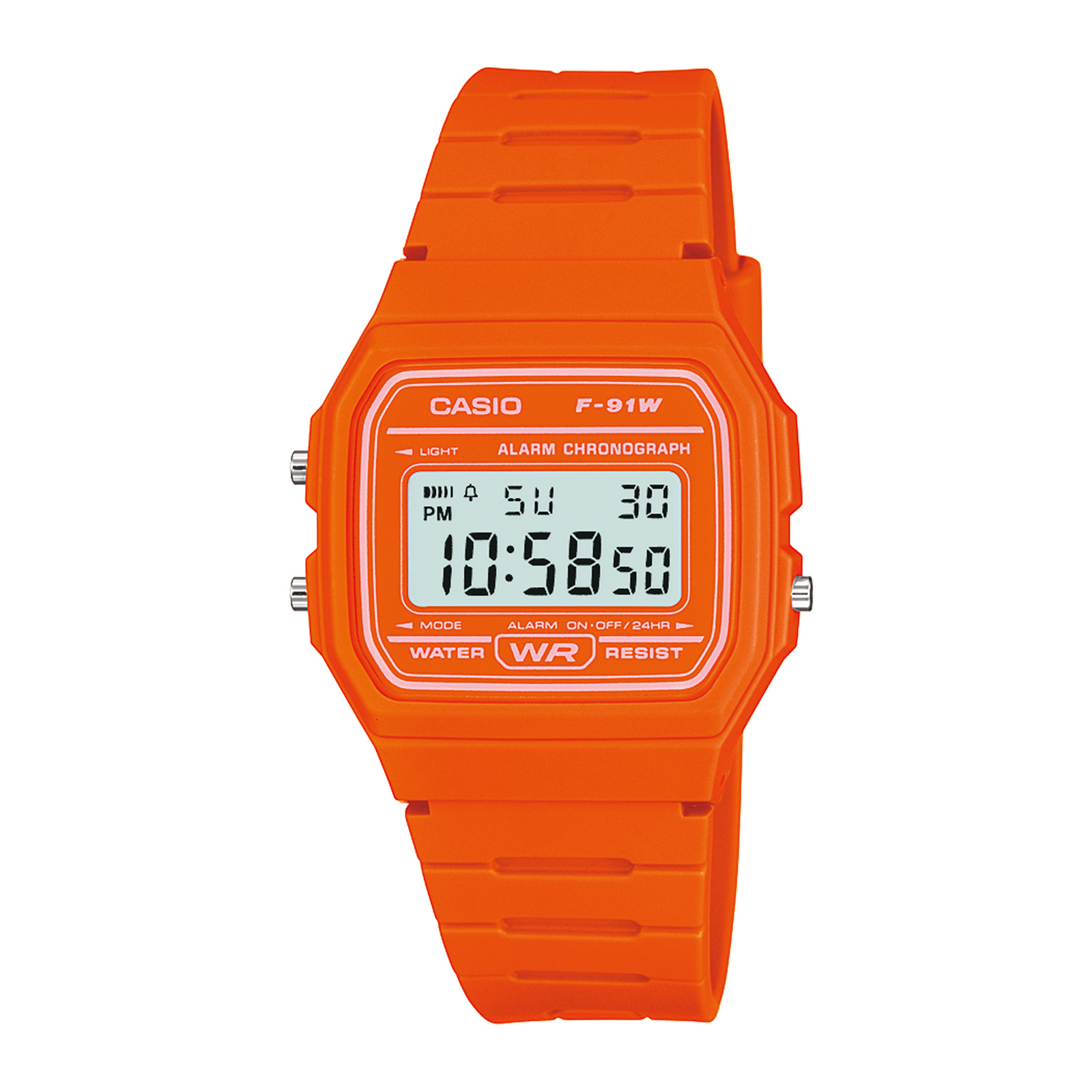 Reloj CASIO F-91WC-4A2 Resina Juvenil Naranja