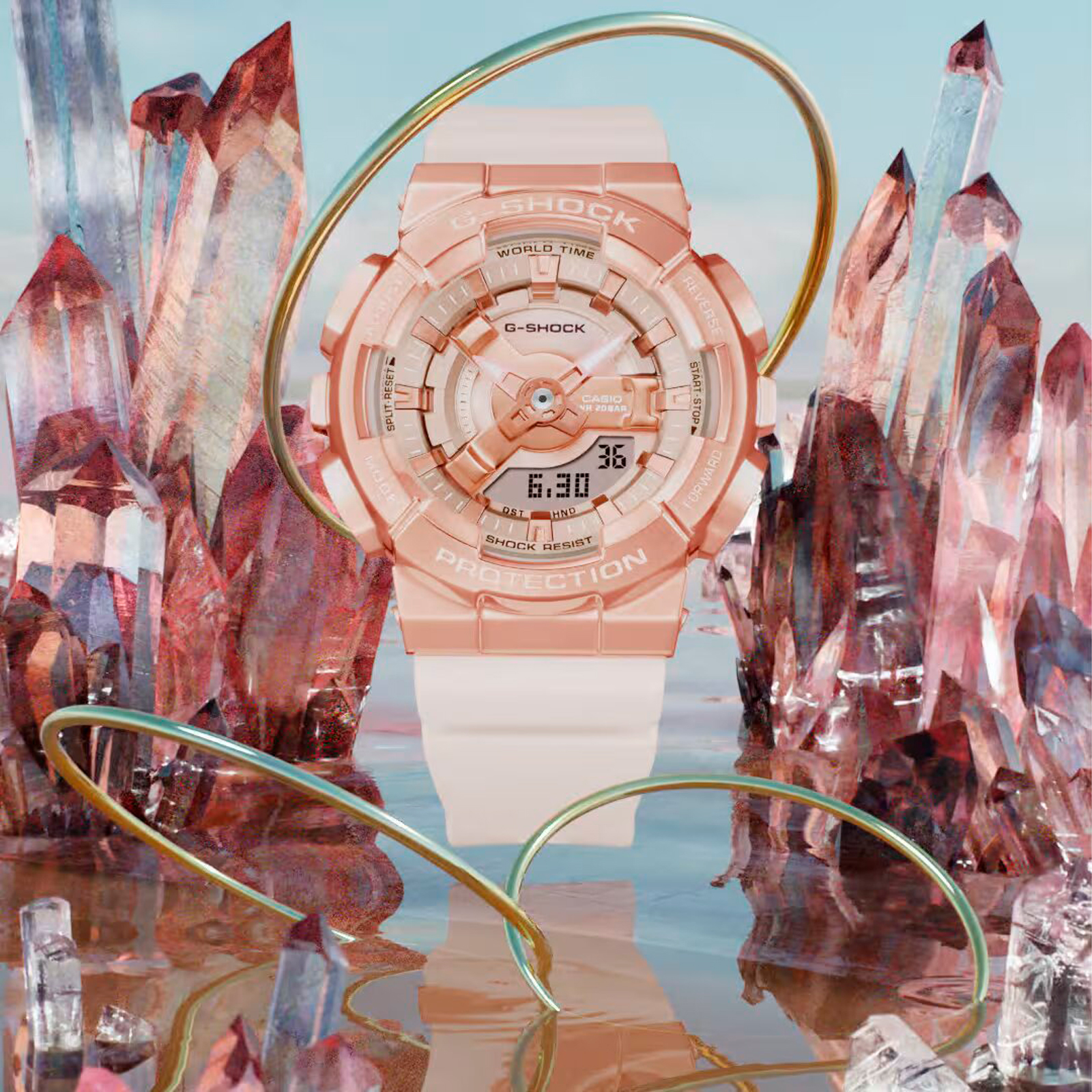 Reloj G-SHOCK GM-S110PG-4A Resina/Acero Mujer Oro Rosa