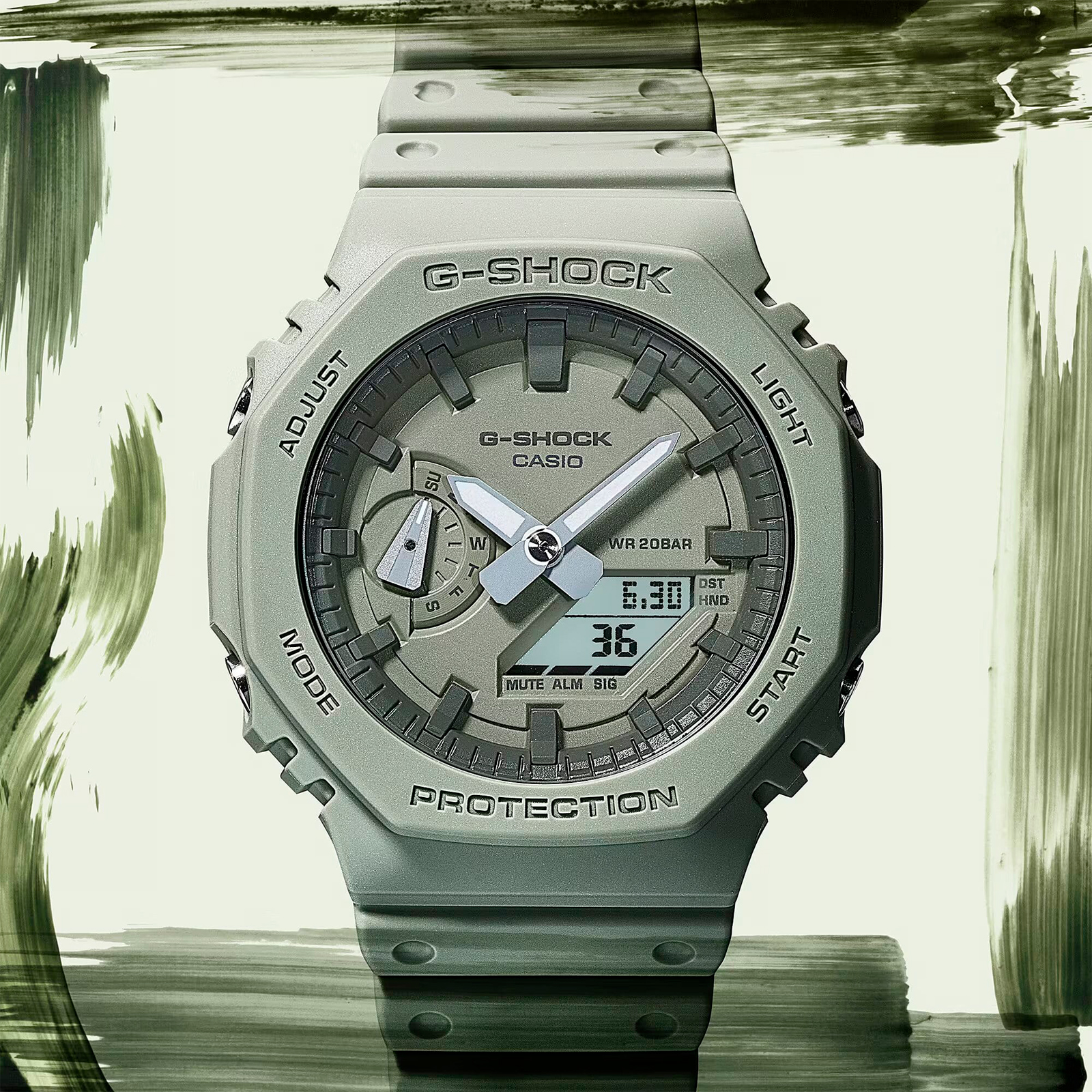 Reloj G-SHOCK GA-2100NC-3A Carbono/Resina Hombre Verde