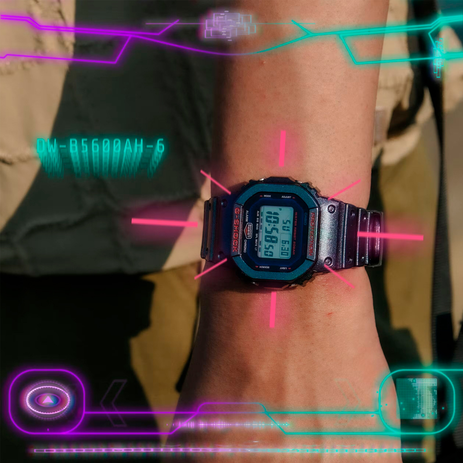 Reloj G-SHOCK DW-B5600AH-6D Resina Hombre Purpura/Verde