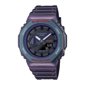 Reloj G-SHOCK GA-2100AH-6A Carbono/Resina Hombre Purpura/Verde