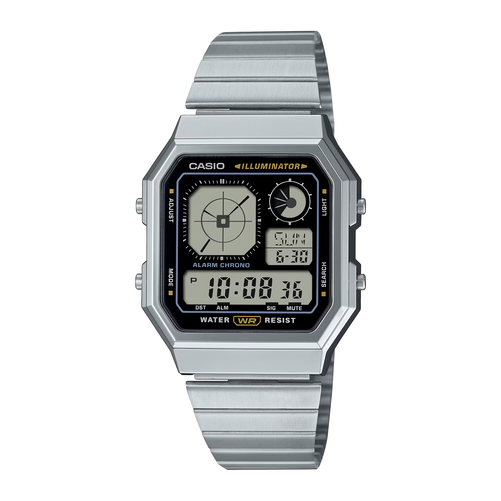 Reloj CASIO A130WE-1A Resina/Acero Plateado