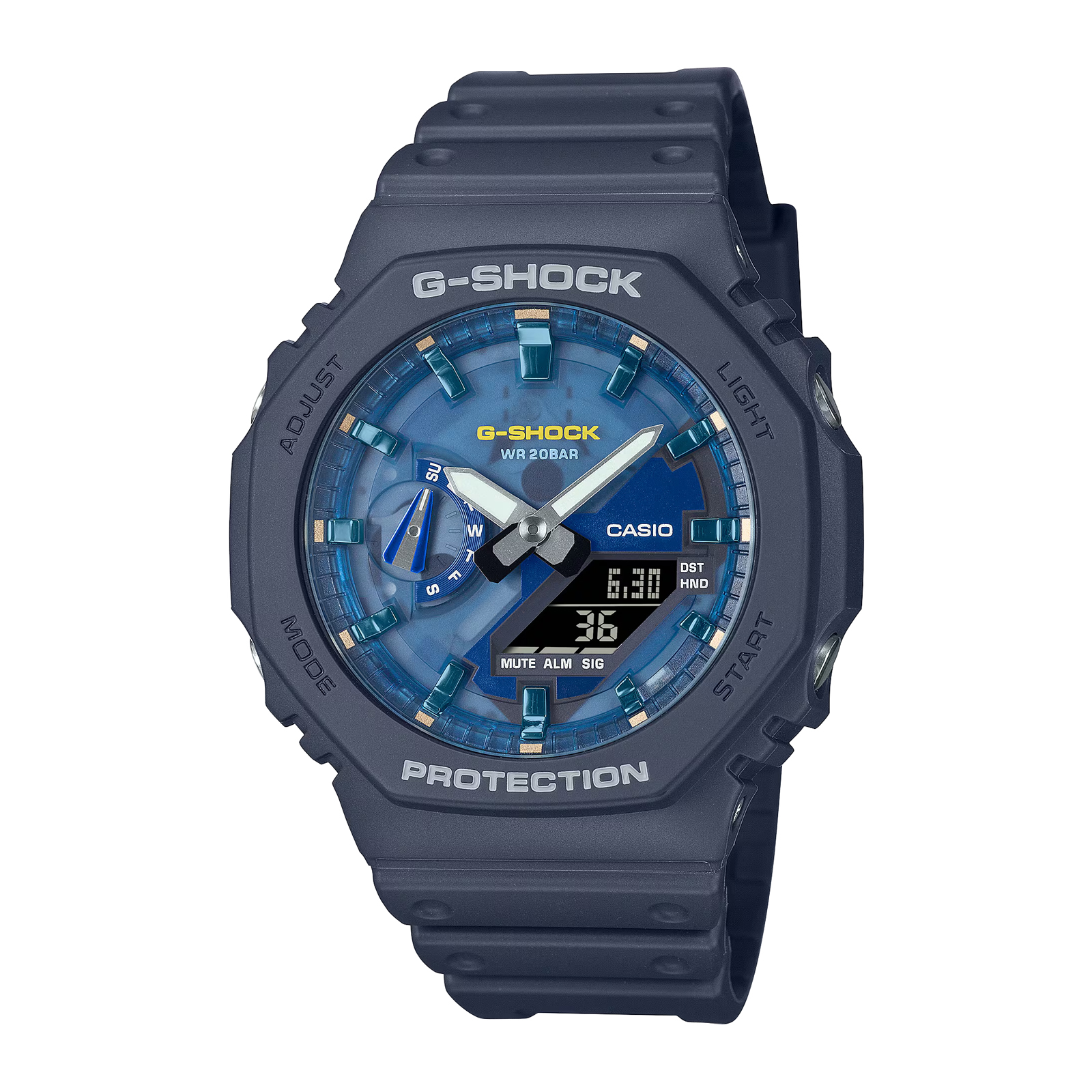 Reloj G-SHOCK GA-2100AS-2A Carbono/Resina Hombre Azul